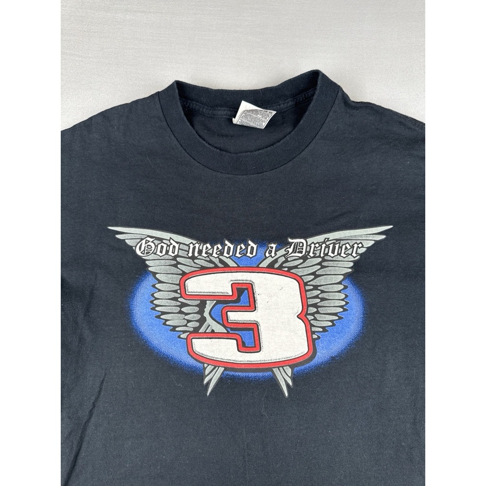 Vintage Dale Earnhardt #3 God Needed A Driver Memorial NASCAR T Shirt Large - Picture 3 of 10